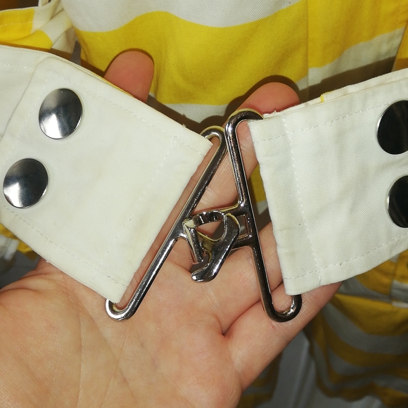 Rudsak Spring mid-length Trenchcoat - Yellow & White striped, Size 'M' - Picture 7 of 10